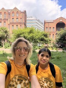 EyeYPAG members stood with the new building in the background